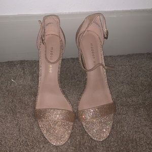 Gold glitter Madden Girl Strappy Heels
